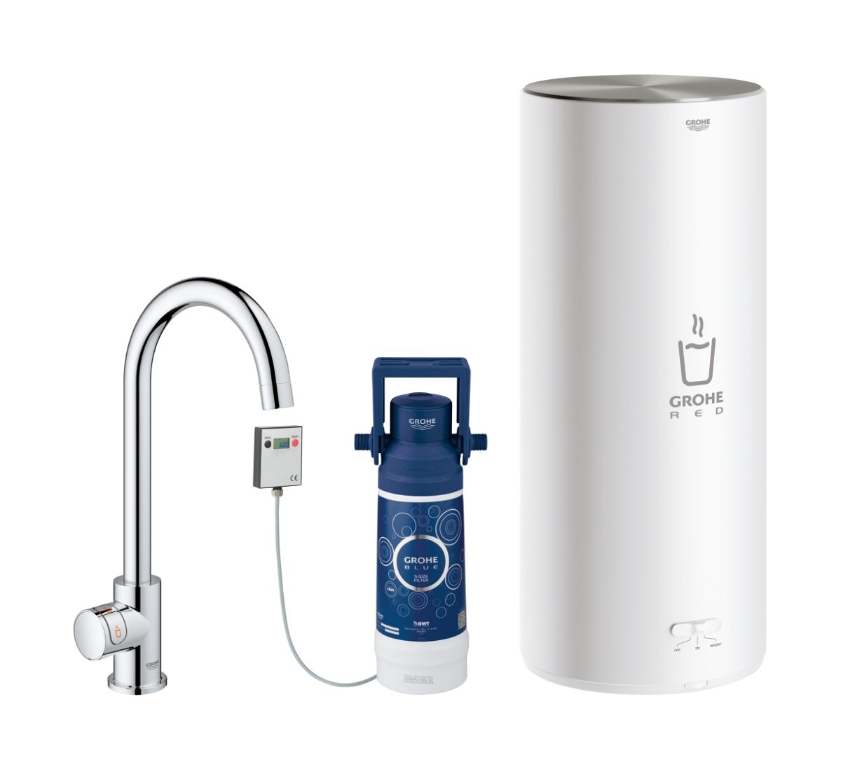 Grohe Red rubinetto da cucina con boiler verticale StarLight Chrome 30080001
