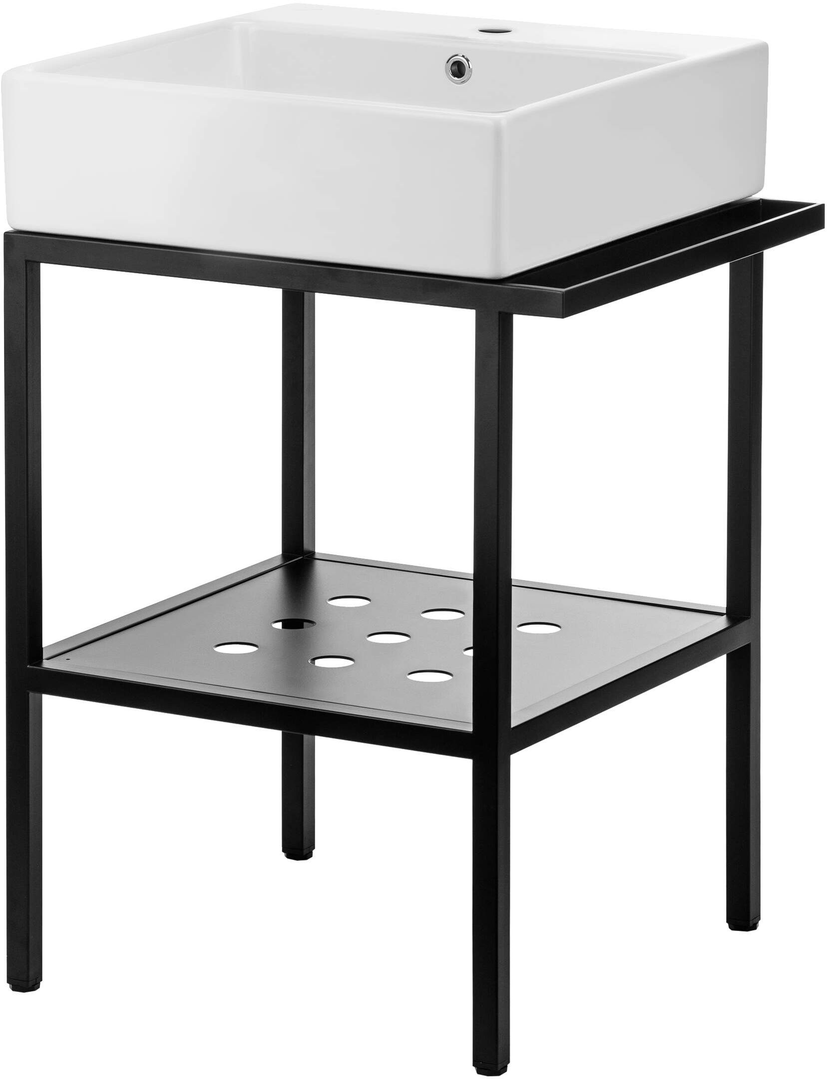 Deante Temisto lavabo con consolle 50 cm nero CDTS6U4S