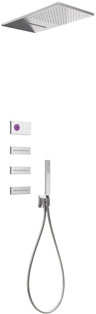 Tres Shower Technology set doccia da incasso con termostato con soffione cromo-bianco 092.864.08