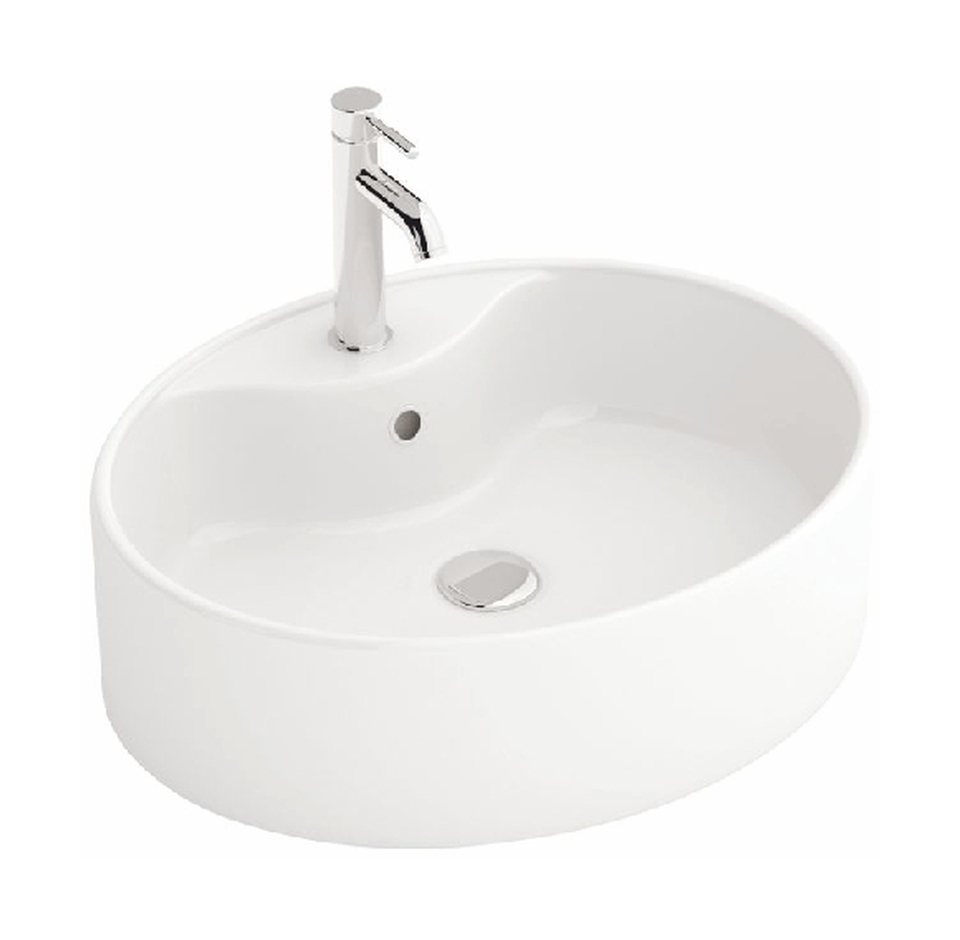 Rea lavabo 51.8x41.5 cm ovale da appoggio bianco REA-U0088