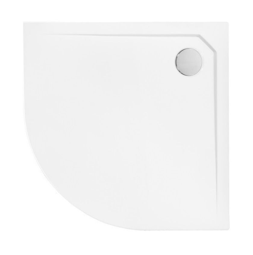 Besco Asco Ultraslim piatto doccia semicircolare 90x90 cm bianco BMAS-90