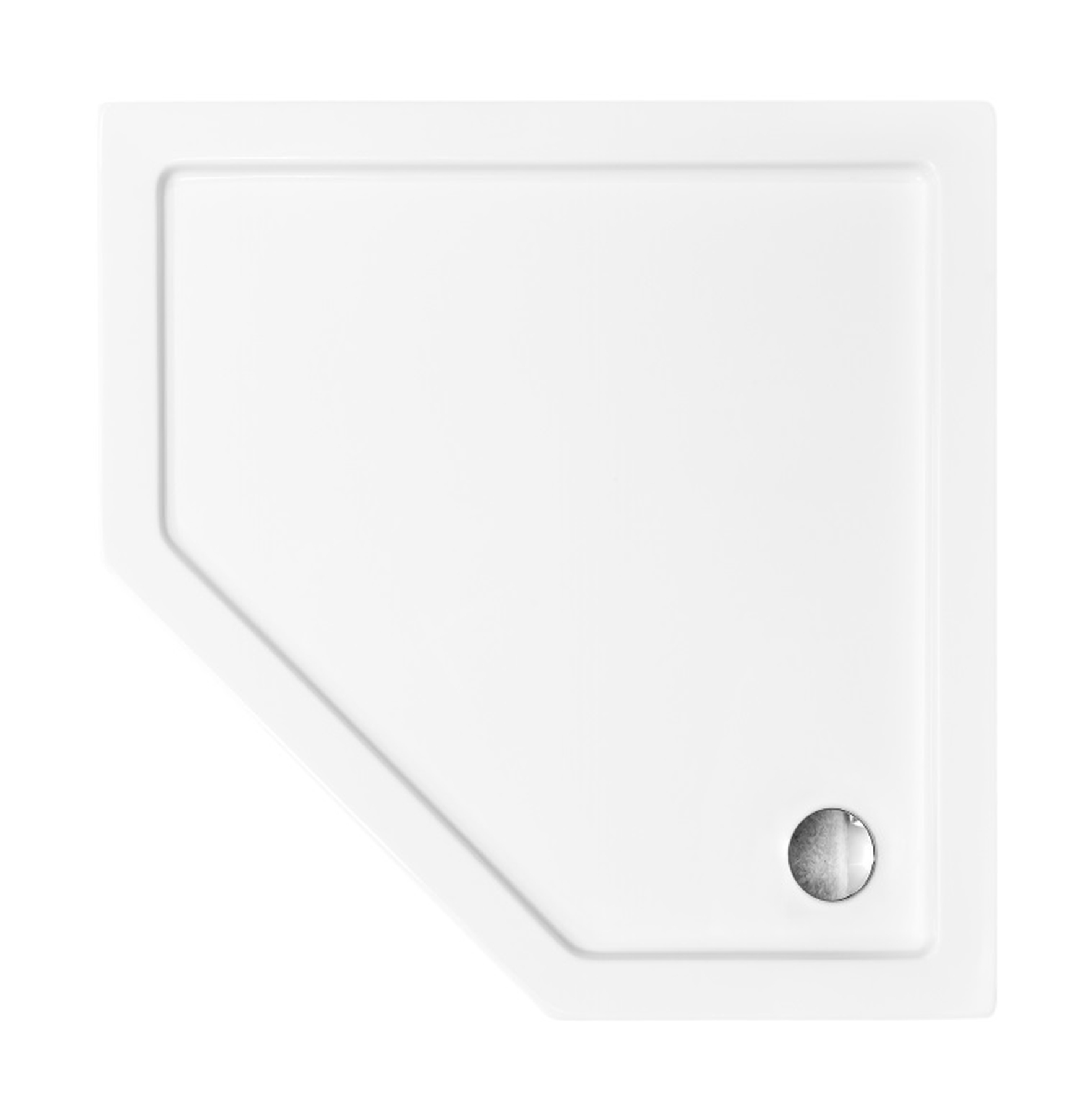 Besco Bergo Slimline piatto doccia pentagonale 90x90 cm bianco BAB-90