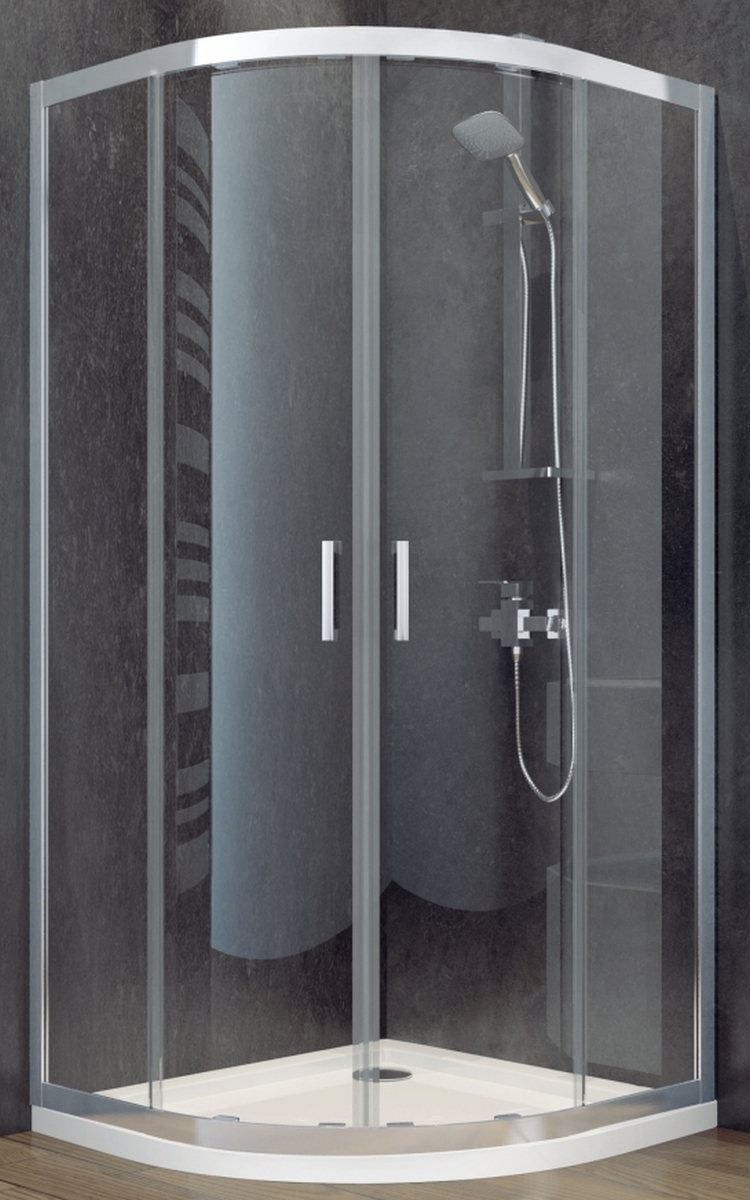 Besco Modern 185 box doccia 80x80 cm semicircolare cromo lucida/vetro trasparente MP-80-185-C