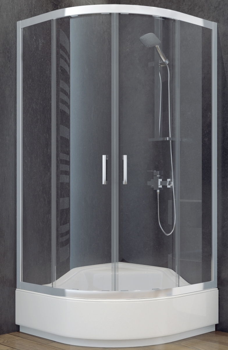 Besco Modern 165 box doccia 90x90 cm semicircolare cromo lucida/vetro trasparente MP-90-165-C