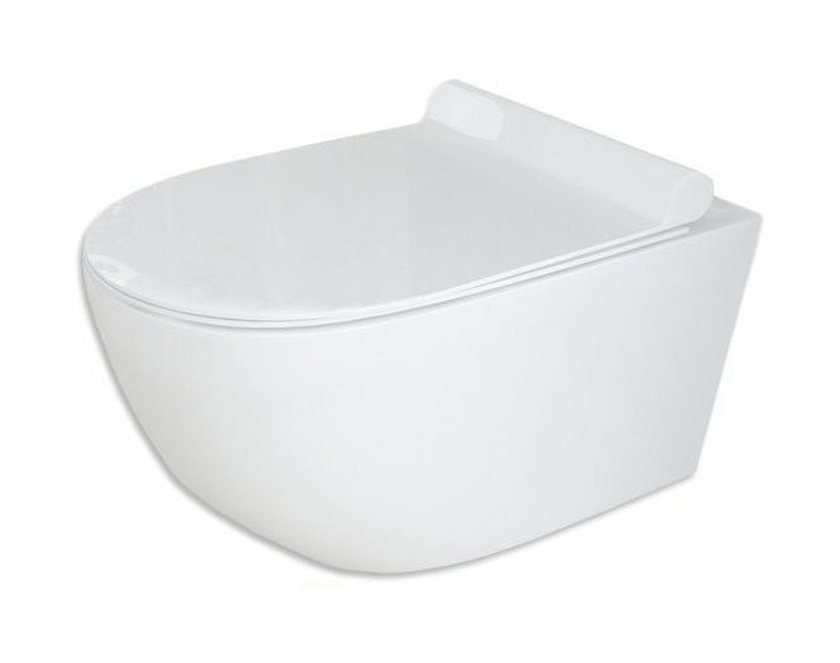 Rea Carter vaso wc con copriwater a discesa lenta sospeso senza brida bianco lucida REA-C1400