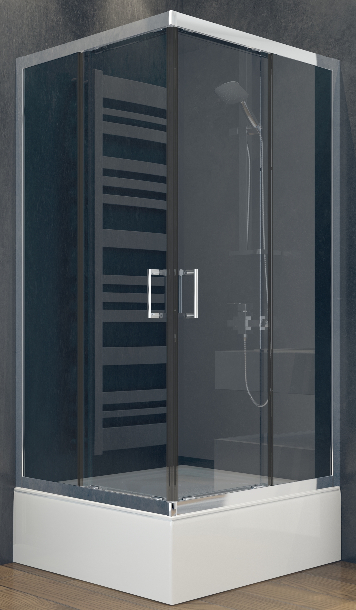 Besco Modern 165 box doccia 80x80 cm quadrato cromo lucida/vetro trasparente MK-80-165-C