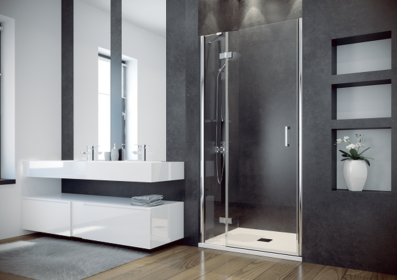 Besco Viva porta doccia 100 cm a battente cromo lucida/vetro trasparente DVL-100-195C