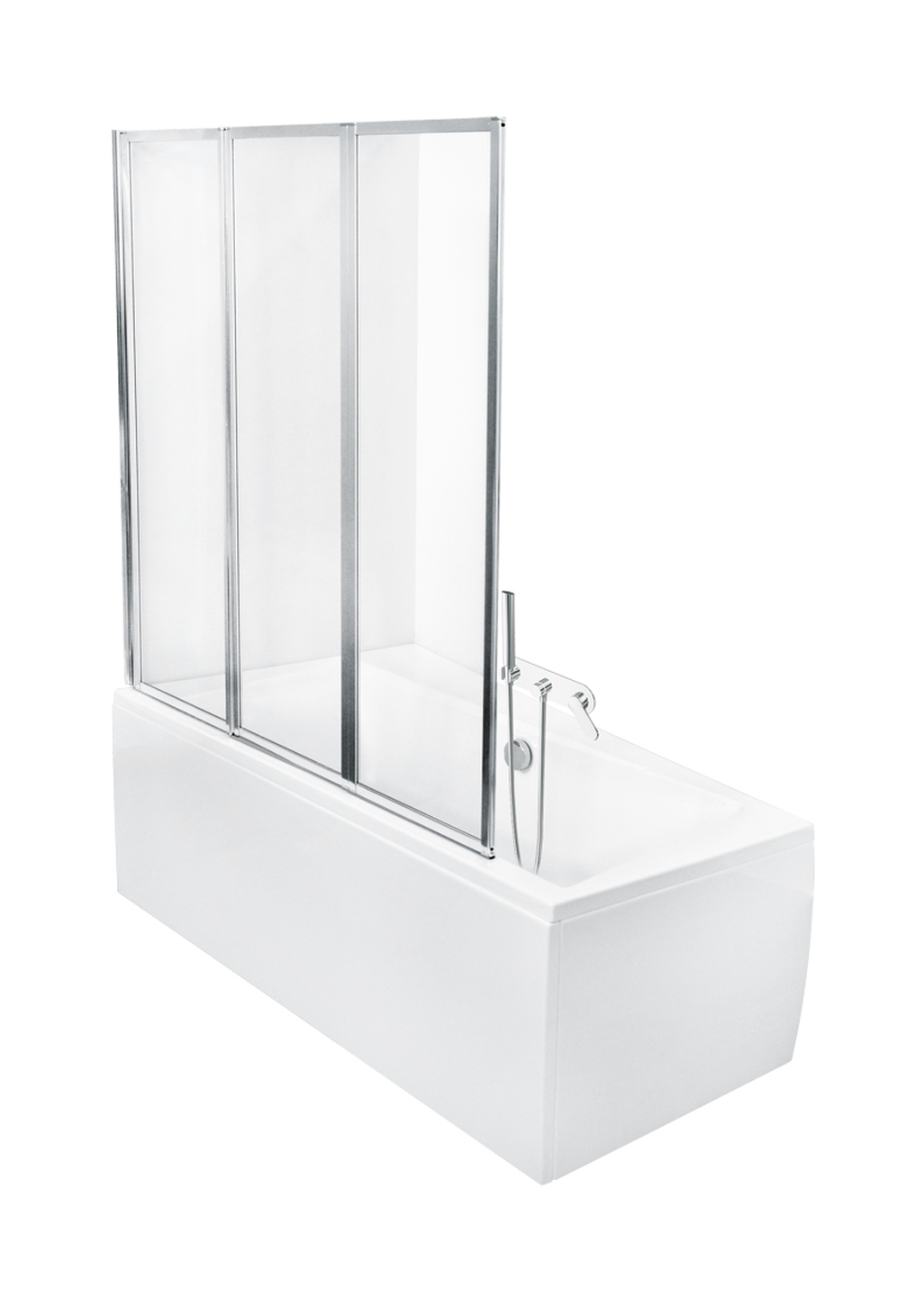 Besco Ambition parete vasca 130 cm 3 ante cromo lucida/vetro trasparente PAP-3S