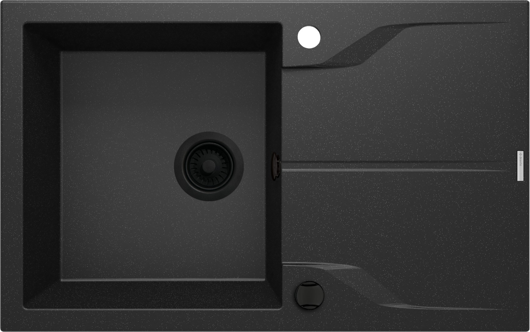 Deante Andante Flush lavello in granito 78x49 cm grigio/grafite/inox ZQNG11F
