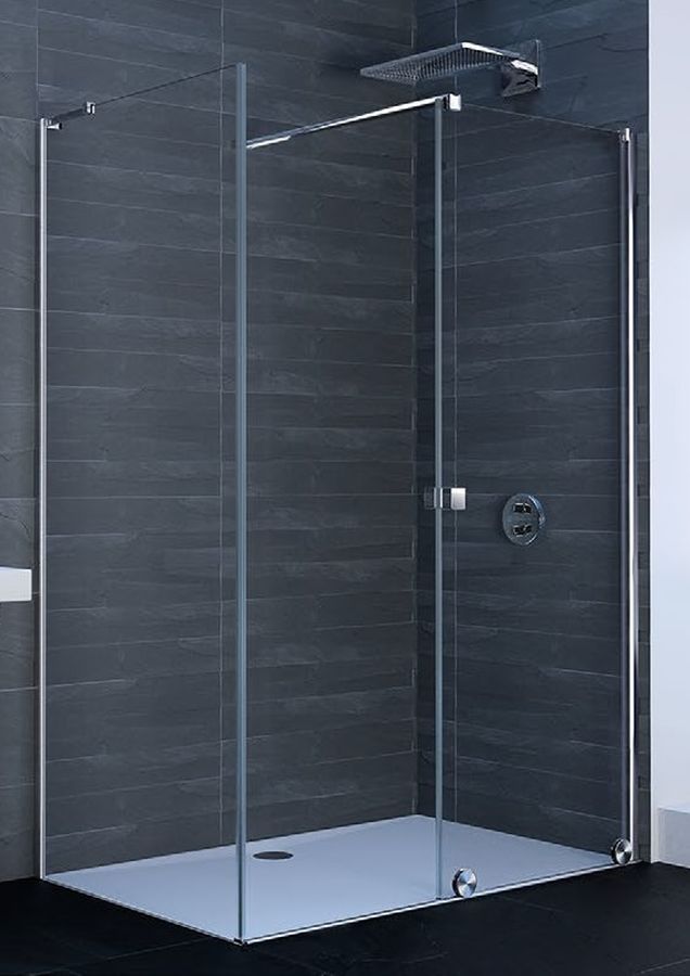 Huppe Xtensa Pure parete doccia 80 cm argento lucida/vetro trasparente XT0306.069.322