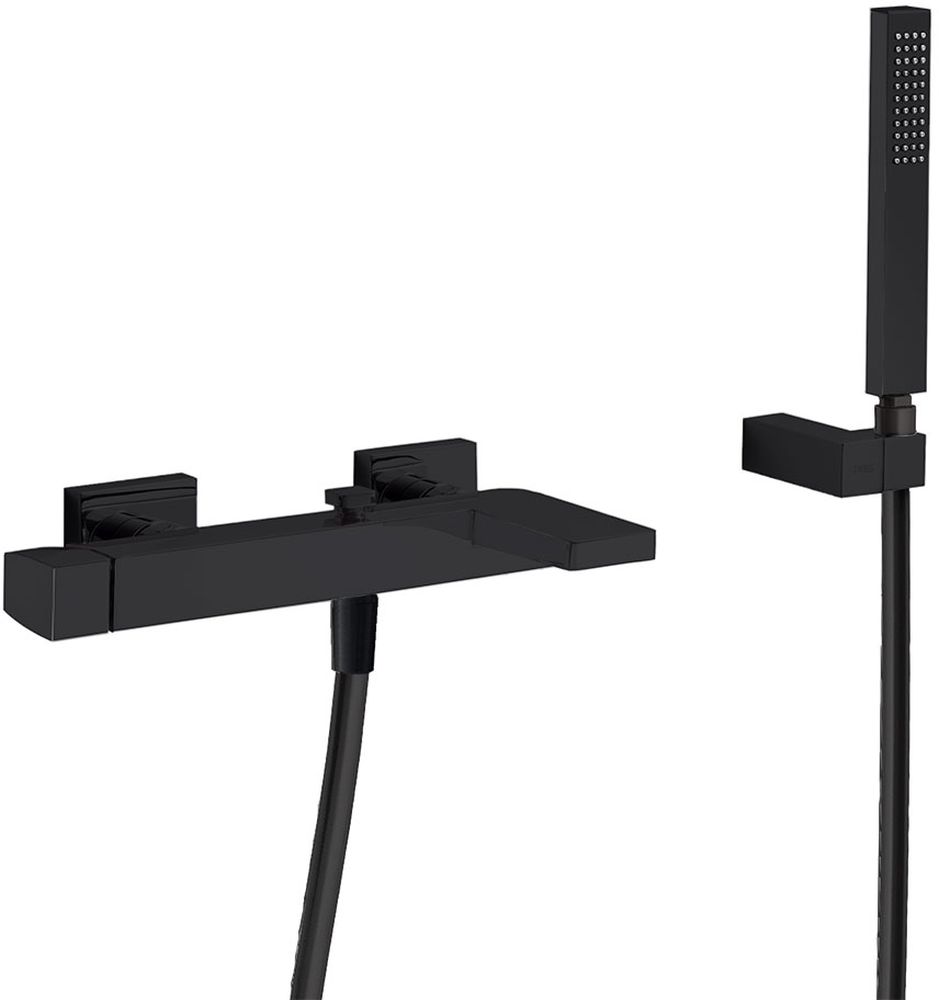 Tres Slim Exclusive rubinetto per vasca e doccia a parete nero 202.170.01.NM