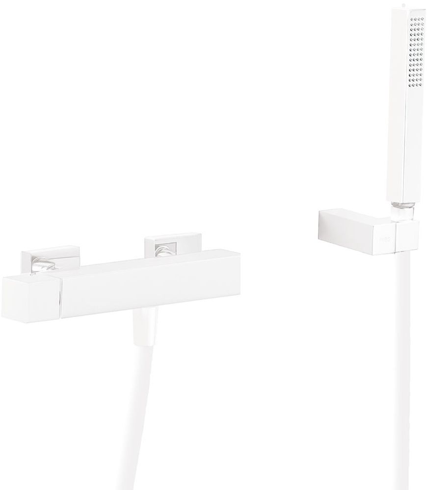 Tres Cuadro Exclusive rubinetto per doccia a parete bianco 007.167.03.BM