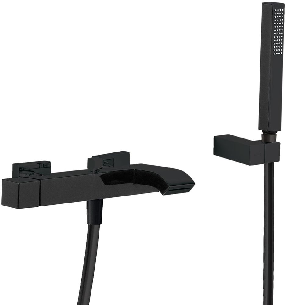 Tres Cuadro Exclusive rubinetto per vasca e doccia a parete nero 007.170.02.03.NM