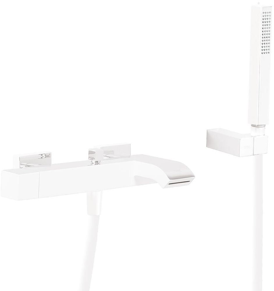 Tres Cuadro Exclusive rubinetto per vasca e doccia a parete bianco 007.170.02.03.BM