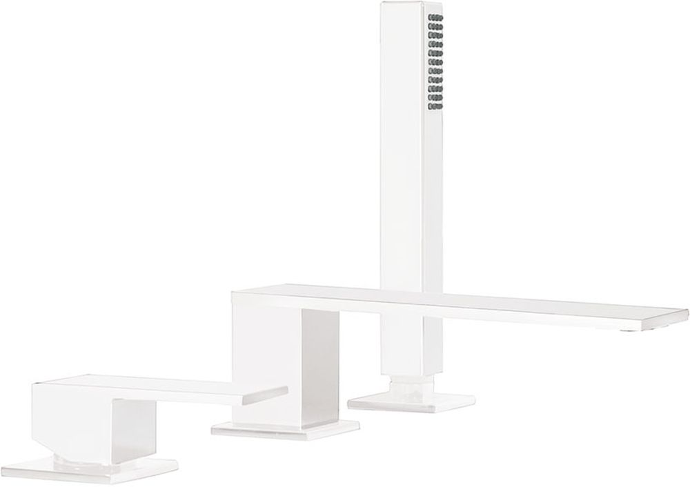 Tres Cuadro Exclusive rubinetto per vasca e doccia bordo vasca bianco 006.161.05.BM