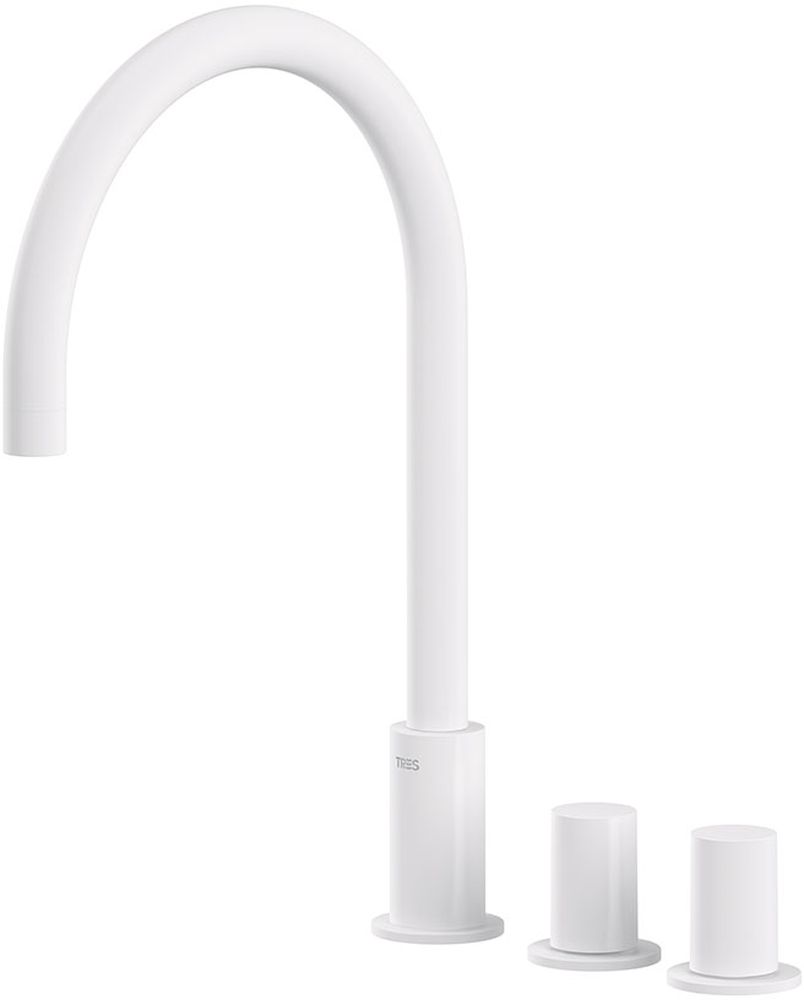 Tres Study Exclusive rubinetto per lavabo verticale bianco 061.105.01.BM