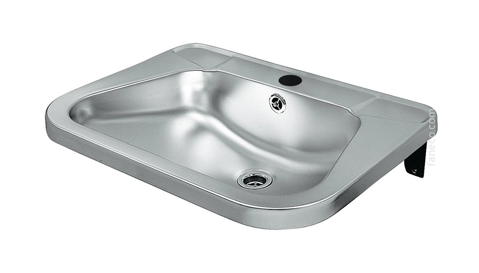 Faneco Intra lavabo 56x42 cm rettangolare a parete antivandalismo acciaio IRS72
