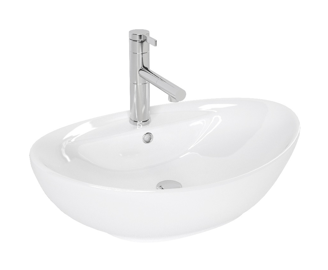 Rea Cindy lavabo 58.5x39 cm ovale da appoggio bianco REA-U0155