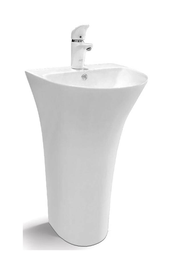 Rea Rita Slim lavabo 48x42 cm semicircolare freestanding bianco REA-U9901