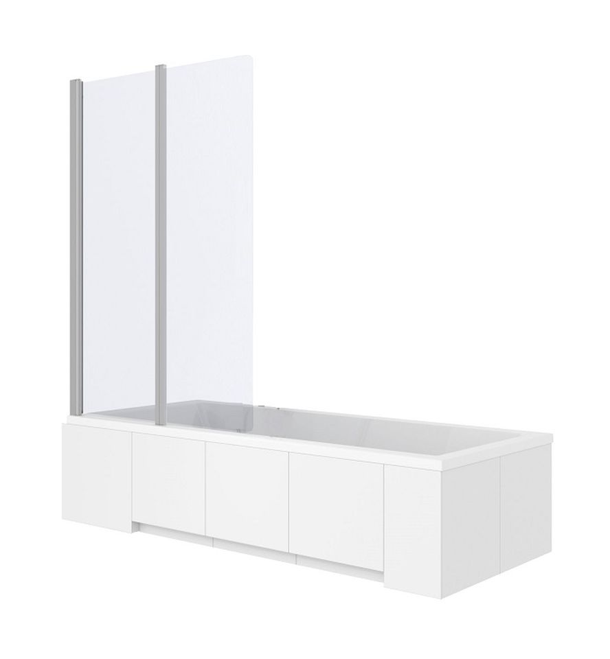 Rea Agat parete vasca 80 cm 2 ante cromo lucida/vetro trasparente REA-W0700