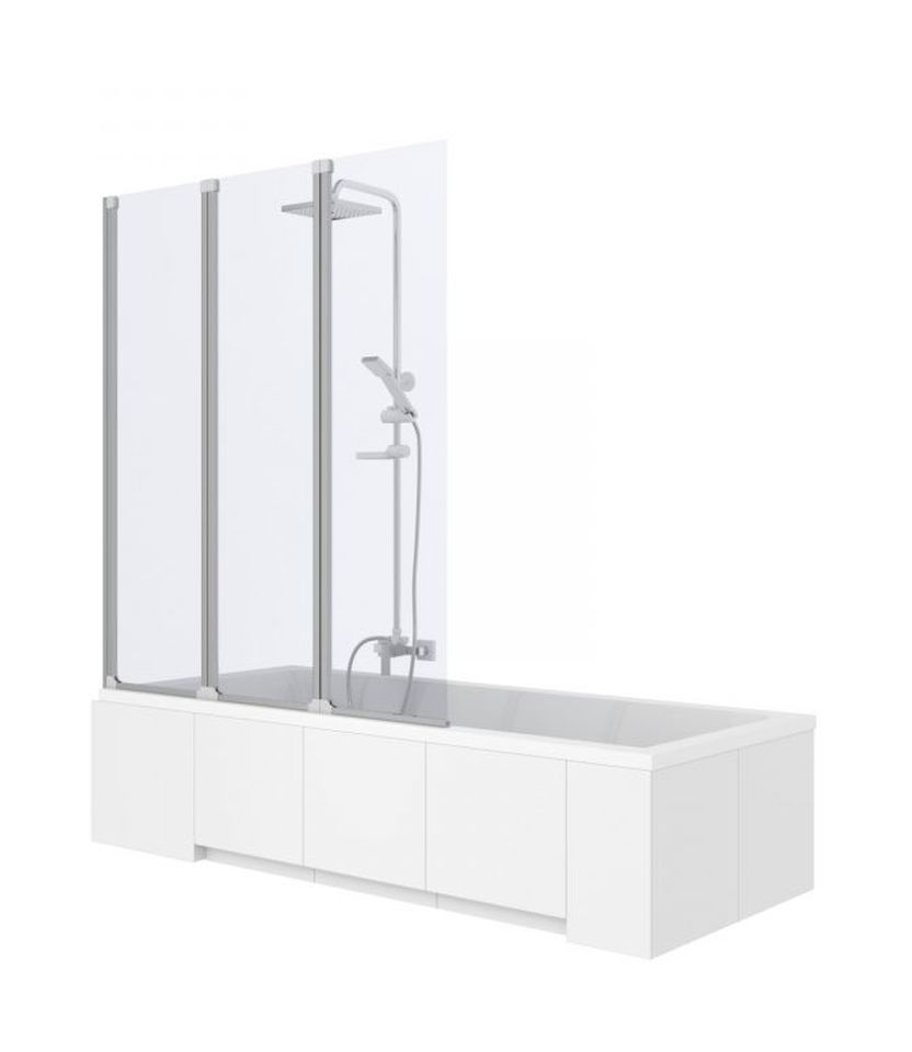 Rea Agat parete vasca 120 cm 3 ante cromo lucida/vetro trasparente REA-W0301