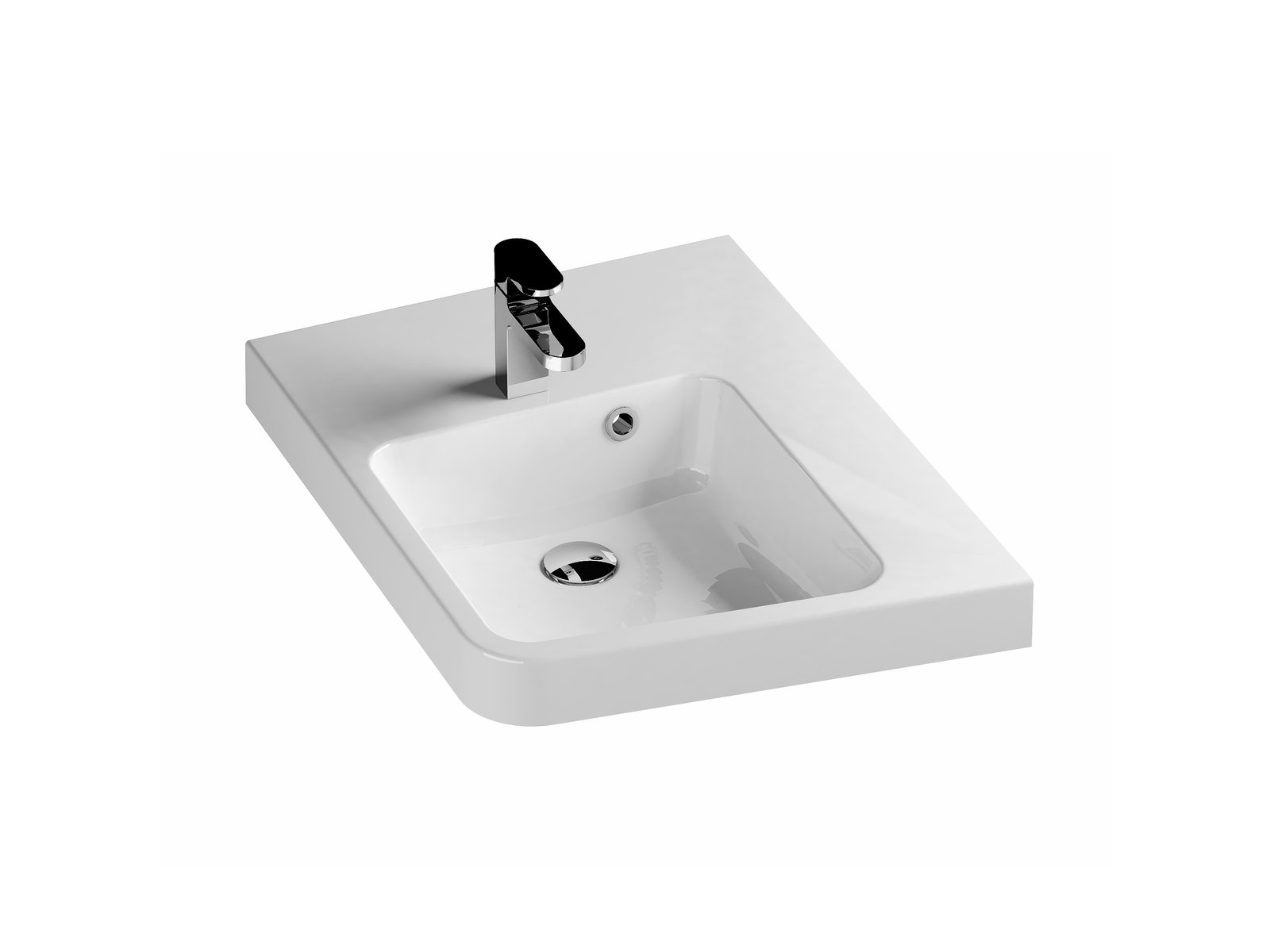 Ravak BeHappy II lavabo 66.5x50 cm a parete bianco lucida XJAP1100001