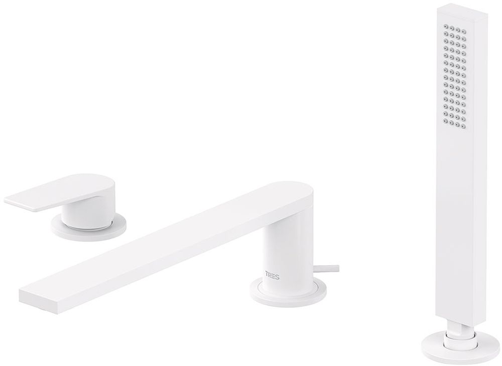 Tres Project rubinetto per vasca e doccia bordo vasca bianco 211.161.03.BM
