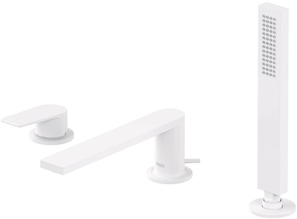 Tres Project rubinetto per vasca e doccia bordo vasca bianco 211.161.01.BM