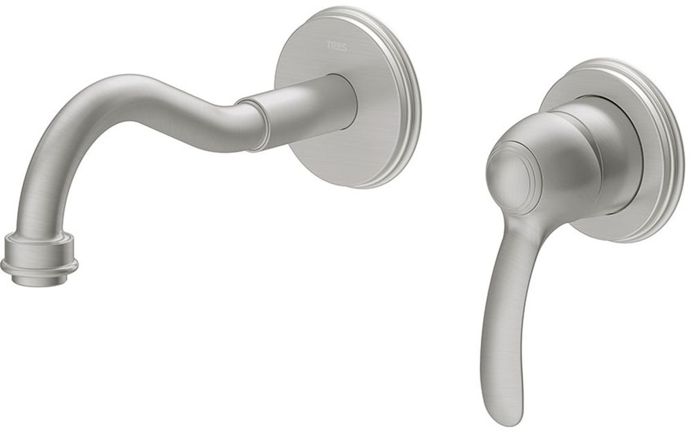 Tres Monoclasic rubinetto per lavabo da incasso acciaio 242.200.01.AC