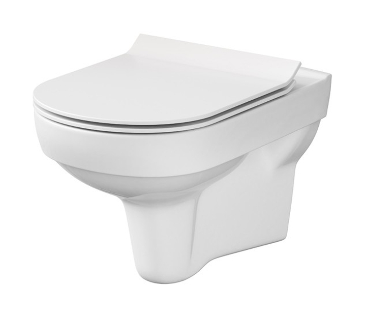 Cersanit City vaso wc con copriwater a discesa lenta sospeso senza brida bianco K701-143