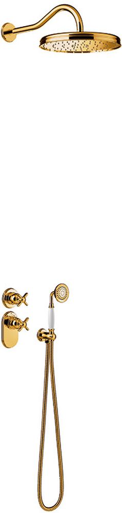 Tres Monoclasic set doccia da incasso con termostato con soffione oro 242.352.02.OR