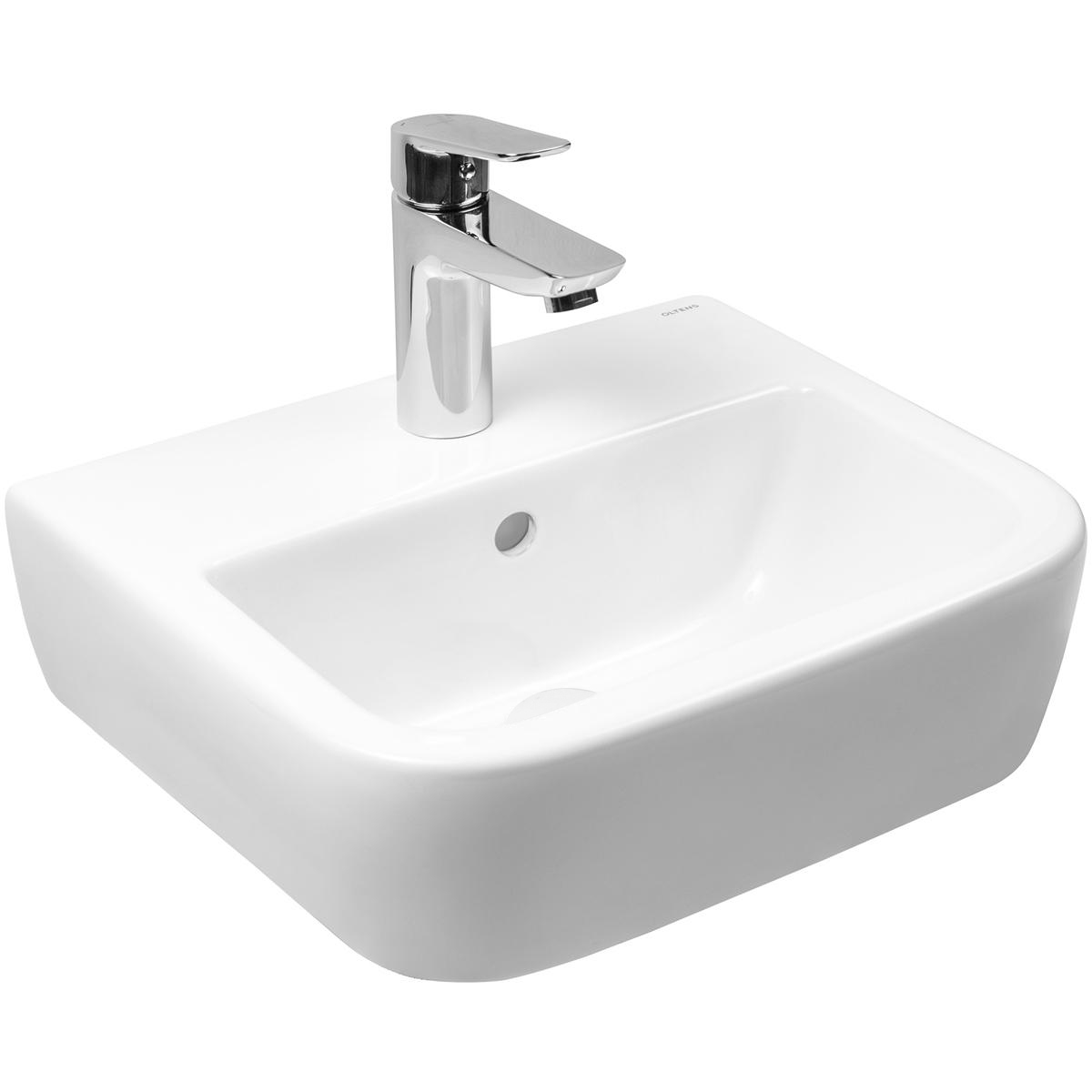 Oltens Vernal lavabo 40x32.5 cm semicircolare a parete bianco 41003000
