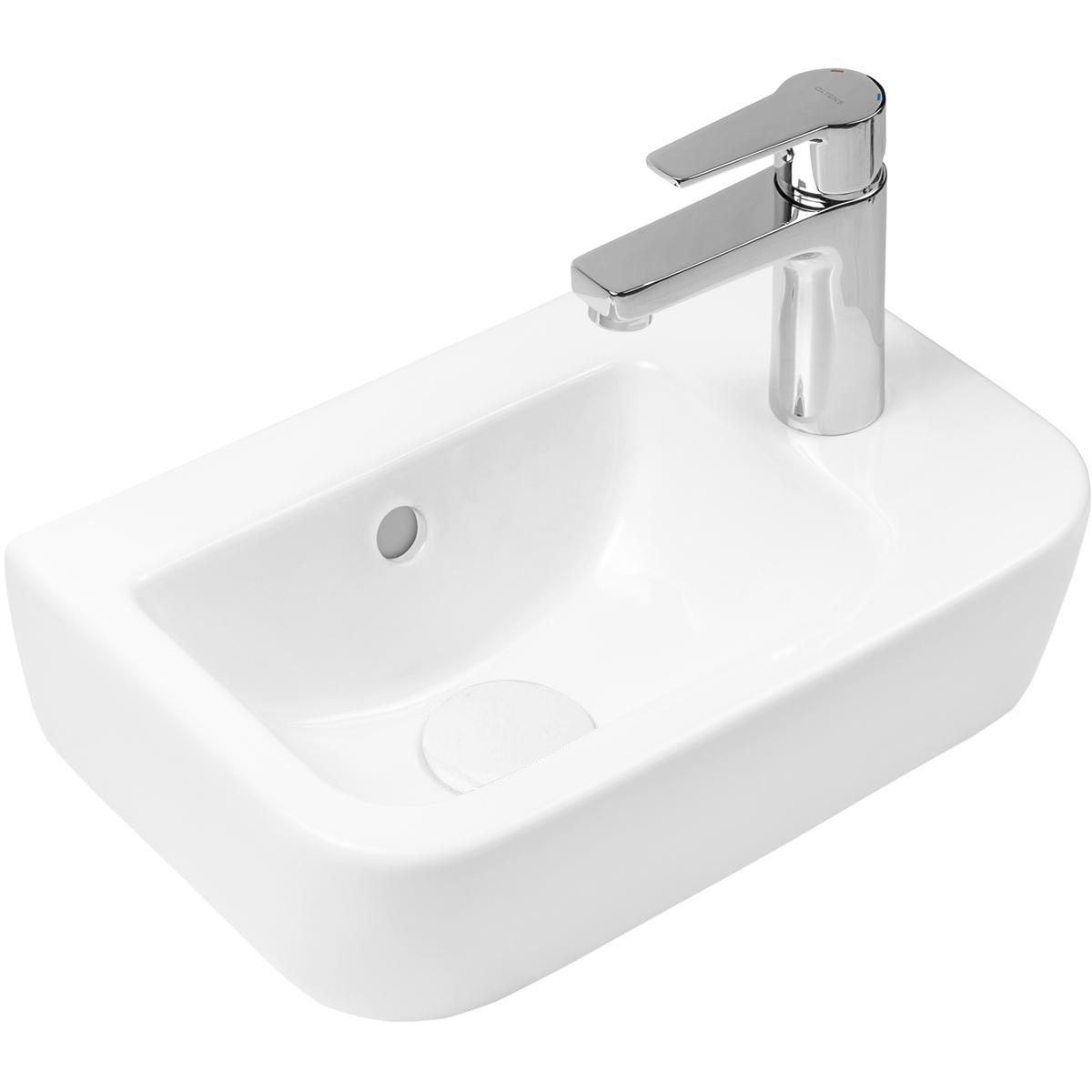 Oltens Vernal lavabo 37x24.5 cm semicircolare a parete bianco 41005000