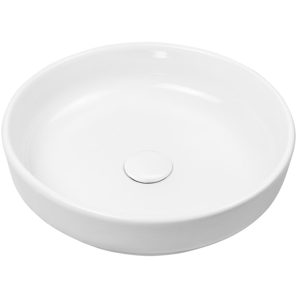 Oltens Fossa lavabo 40x40 cm rotonda da appoggio bianco 40302000