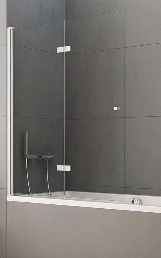 New Trendy New Soleo parete vasca 100 cm 2 ante cromo lucida/vetro trasparente P-0028