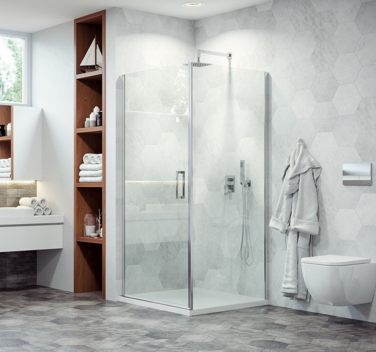 Excellent Mazo parete doccia 90 cm cromo lucida/vetro trasparente KAEX.3006.1010.9000.LP