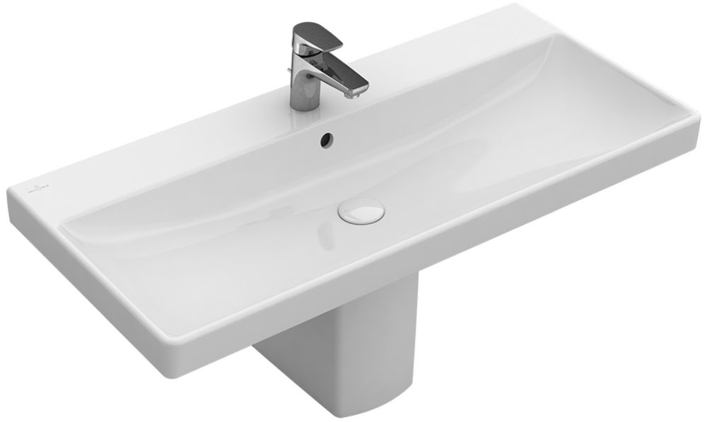 Villeroy & Boch Avento lavabo 100x47 cm rettangolare a parete-da mobile bianco 4156A501