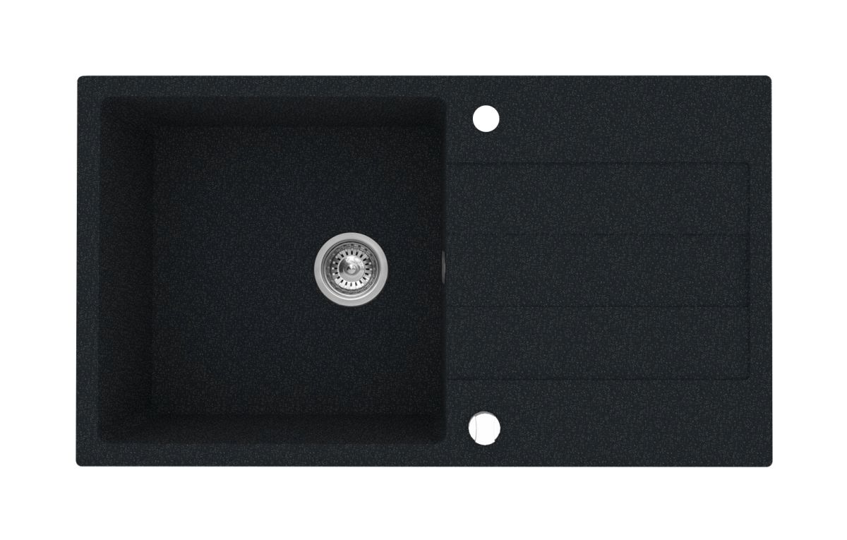Pyramis Sparta Plus lavello in granito 78x48 cm nero 070053001