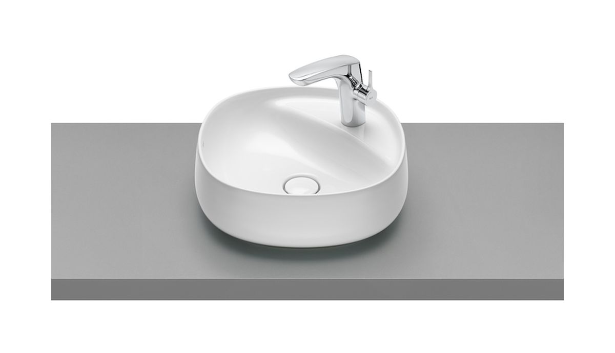 Roca Beyond lavabo 45.5x45.5 cm rotonda da appoggio bianco lucida A3270B9000
