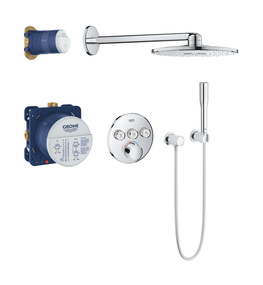 Grohe SmartControl set doccia da incasso con termostato StarLight Chrome 34709000