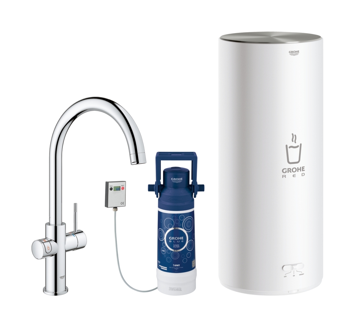 Grohe Red rubinetto da cucina con boiler verticale StarLight Chrome 30079001