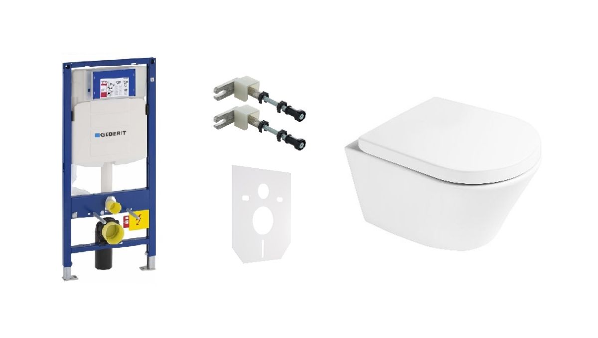 Set modulo di installazione Geberit Duofix 111.320.00.5, vaso WC Oltens Jog 42001000, 45101000, 111.815.00.1, 49301000