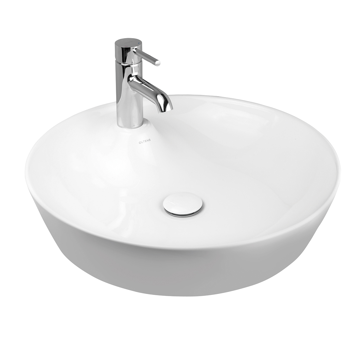 Oltens Lysake lavabo 48.5x48.5 cm rotonda da appoggio bianco 41307000