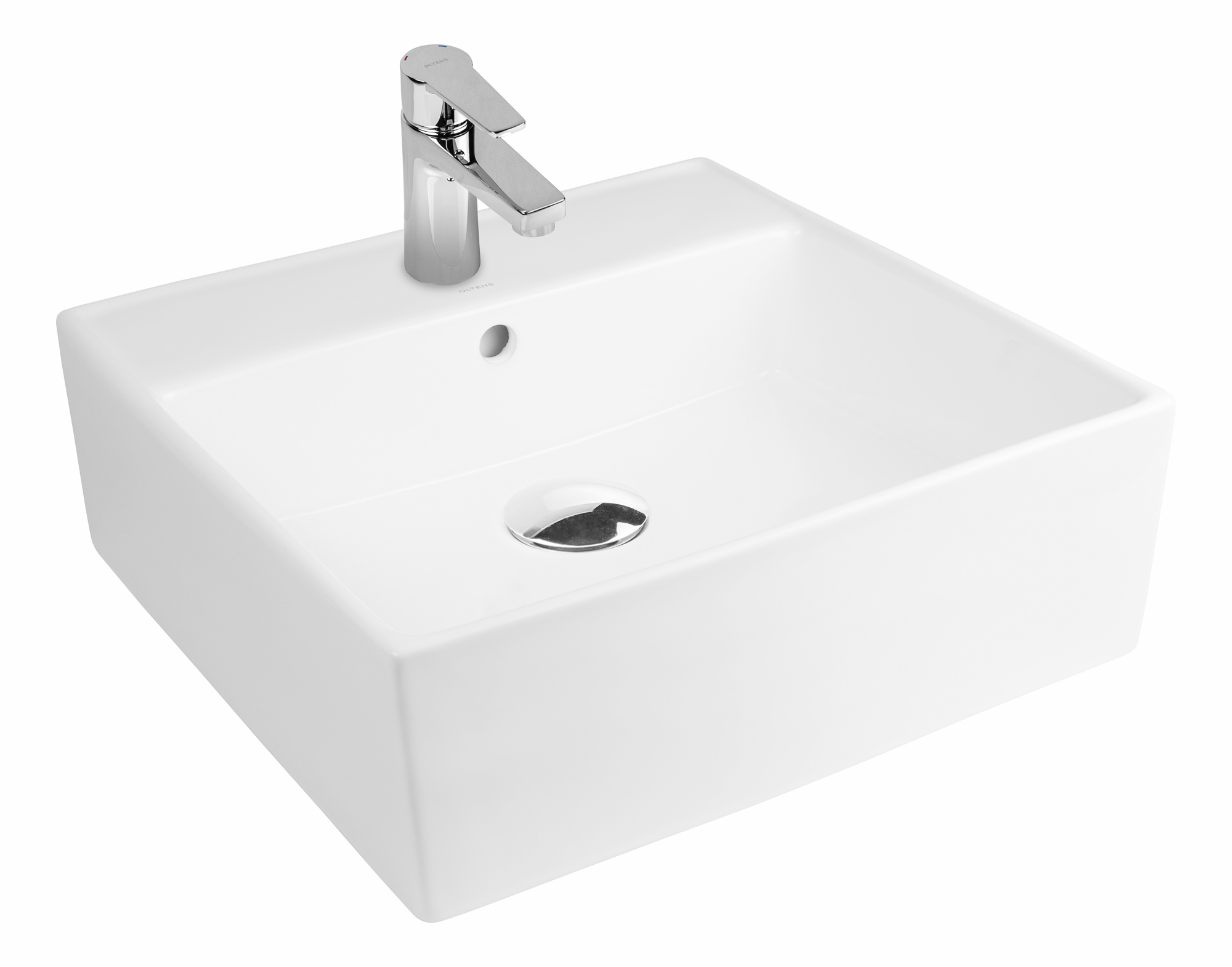 Oltens Hyls lavabo 47x47 cm quadrata da appoggio bianco 41309000