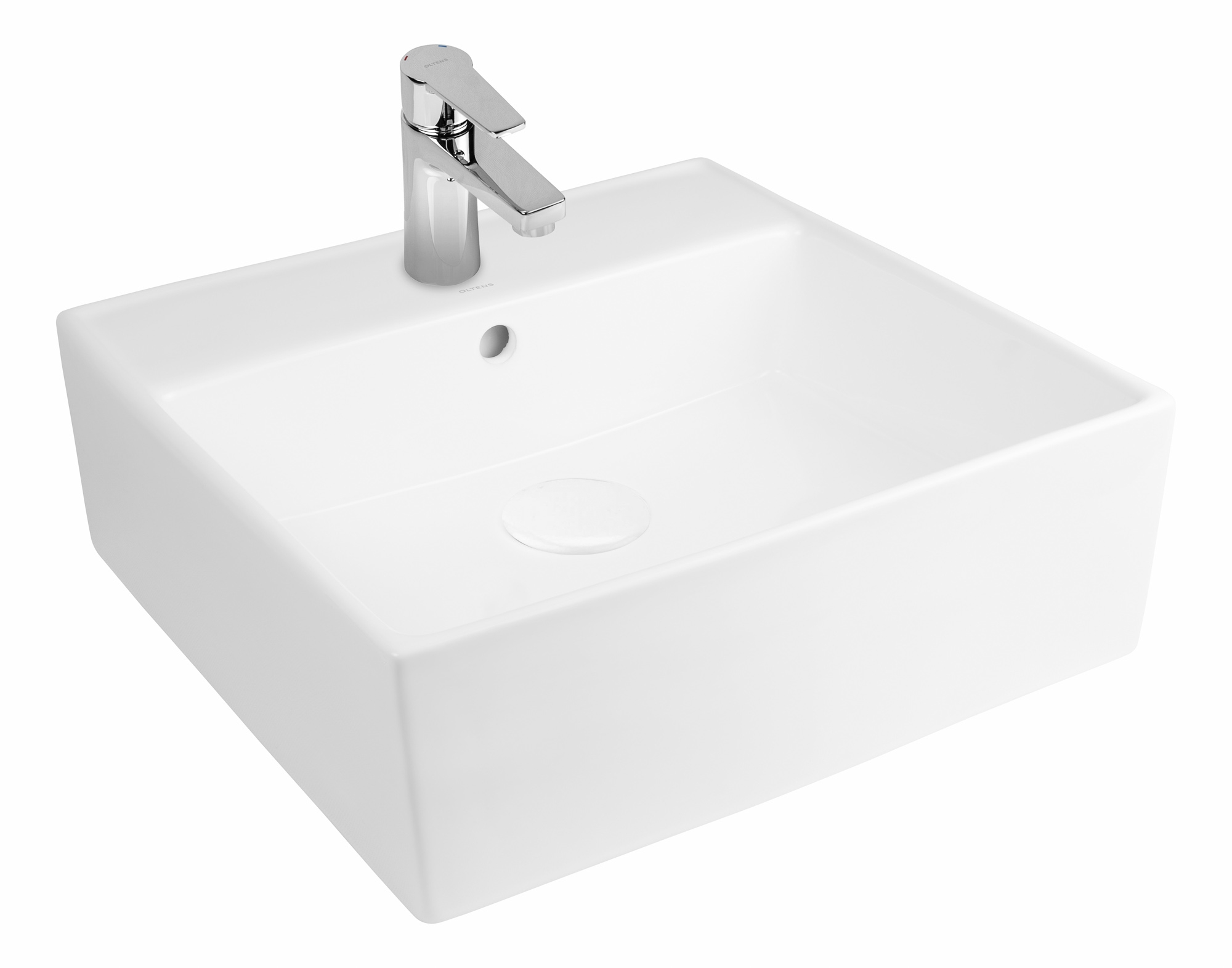 Oltens Hyls lavabo 47x47 cm quadrata da appoggio bianco 41309000