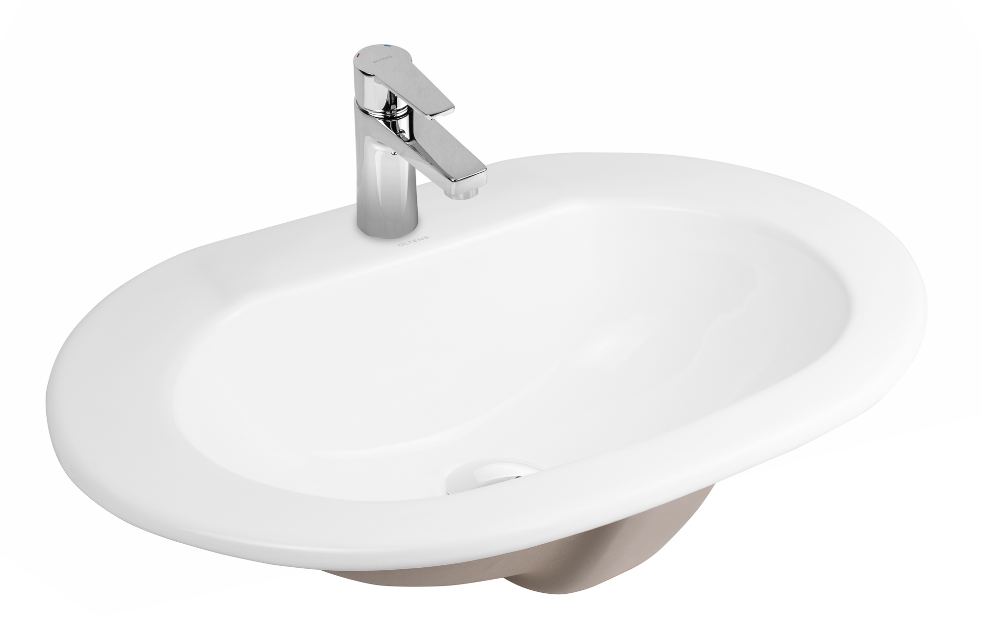 Oltens Asta lavabo 55x42 cm ovale da incasso bianco 41202000
