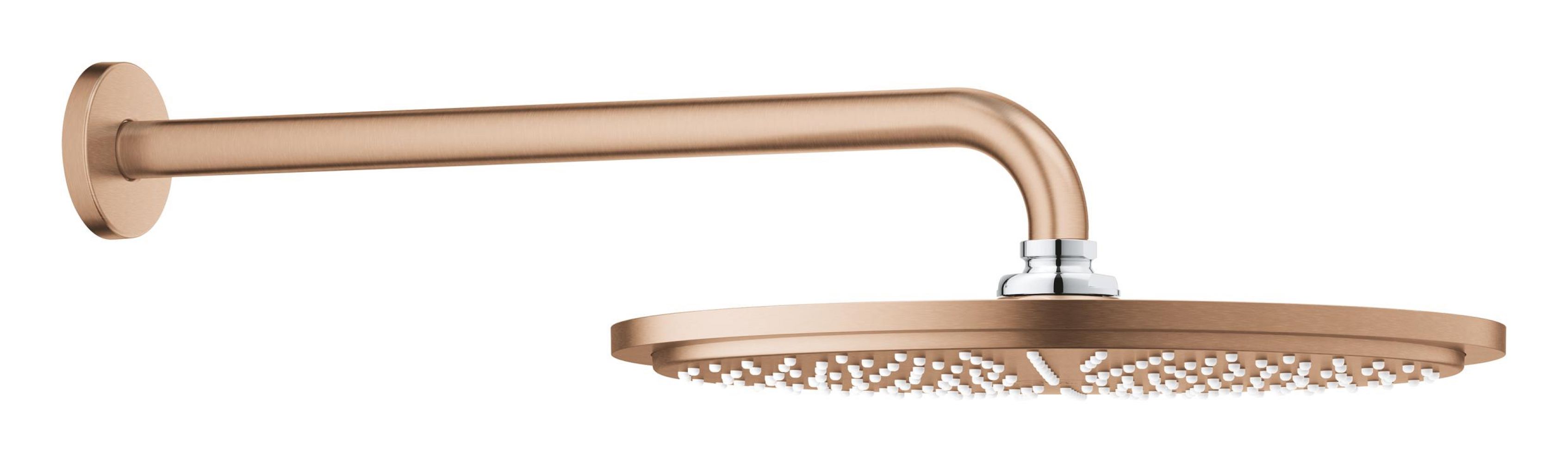 Grohe Rainshower soffione doccia con braccio 31x31 cm rotonda Brushed Warm Sunset 26066DL0