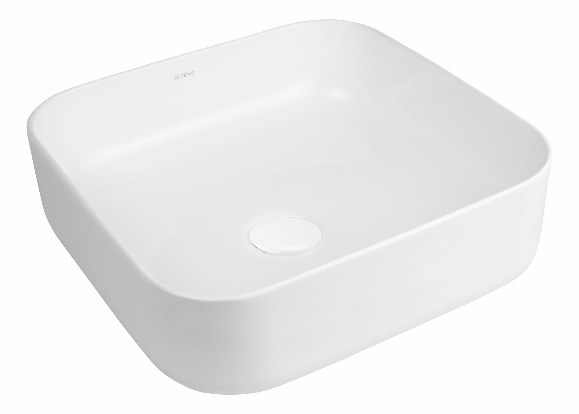 Oltens Hadsel lavabo 38.5x38.5 cm quadrata da appoggio bianco lucida 40807000