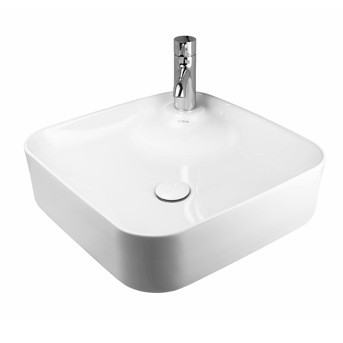 Oltens Lysake lavabo 42.5x42.5 cm quadrata da appoggio bianco 41808000