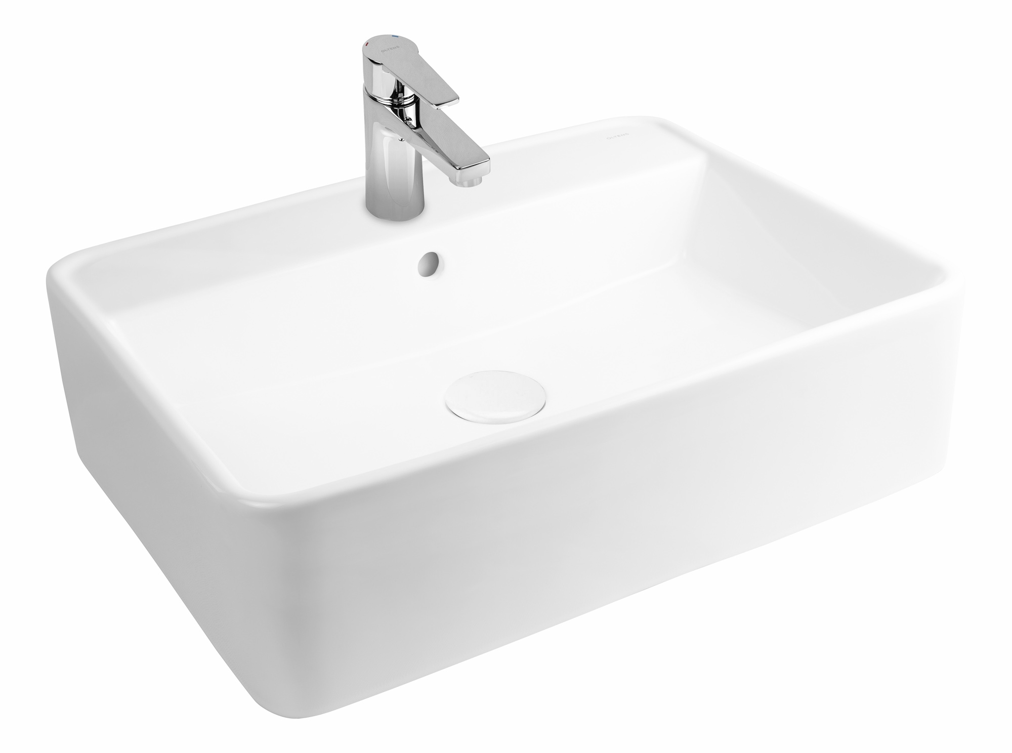 Oltens Duve lavabo 58x45 cm rettangolare a parete-da appoggio bianco 41812000